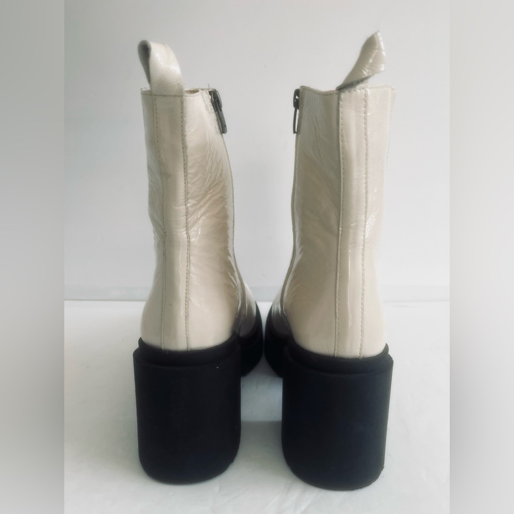 Steve Madden $140 Sawyer Patent Leather Block Heel Platform Boots Size 9.5US NEW - Picture 7 of 13